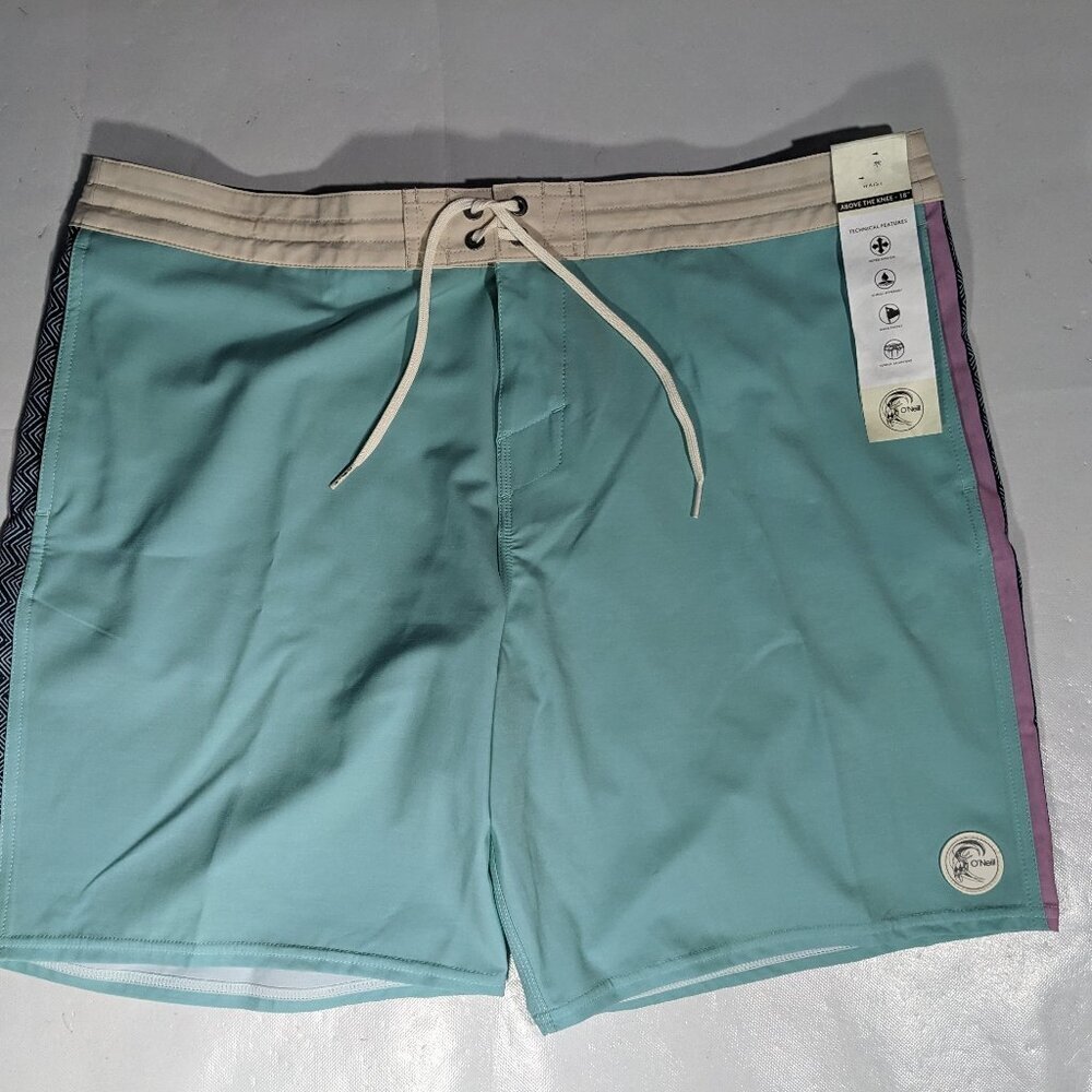 NEW Size 40 Men's O'Neill Swim Boardshorts OG Sideline Stretch 18" Length Aqau